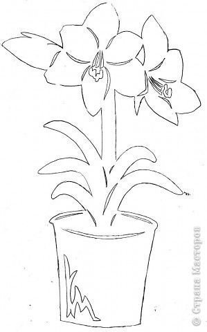 Цветы в горшке для вырезания