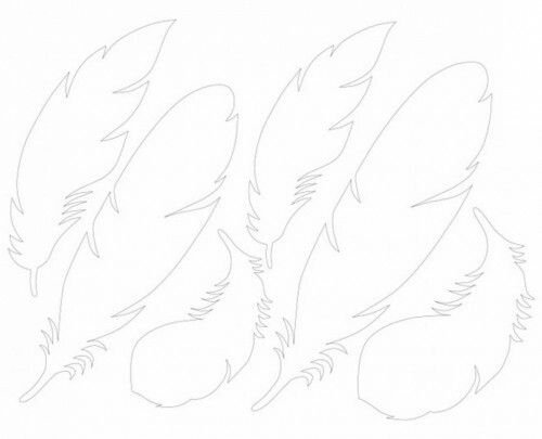 Перышко трафарет
