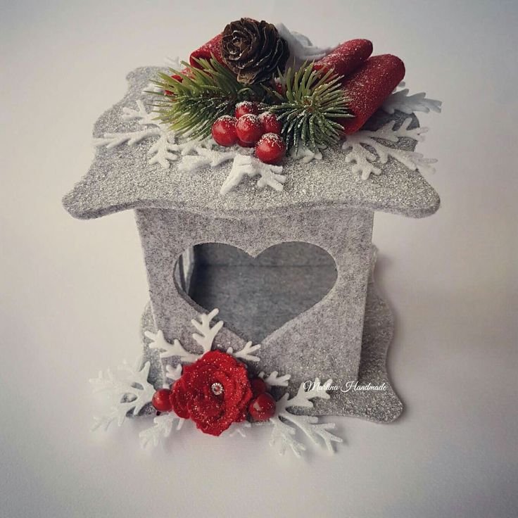 Рождественский фонарь из фетра
