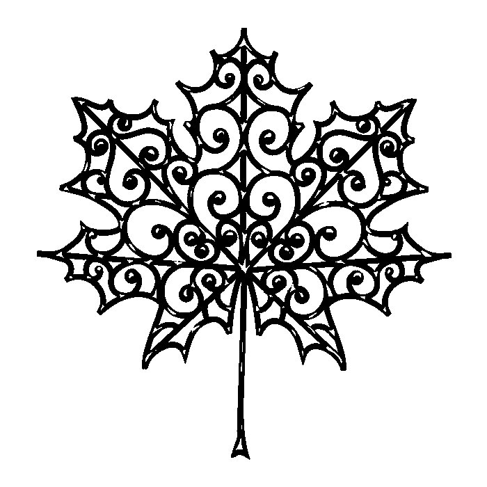 Лист клена с узорами