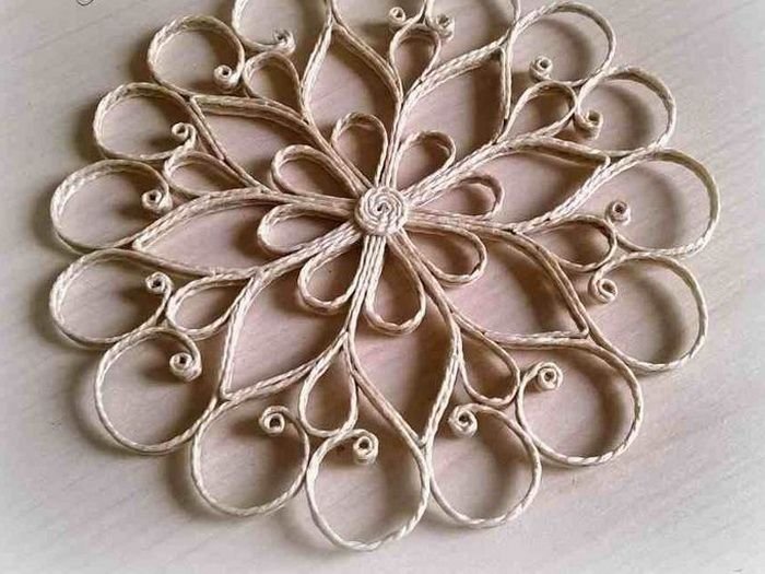 Джутовая филигрань снежинки