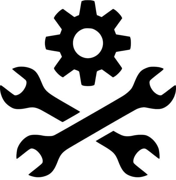 Гаечный ключ и шестеренка