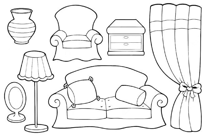 Мебель разукрашка для детей