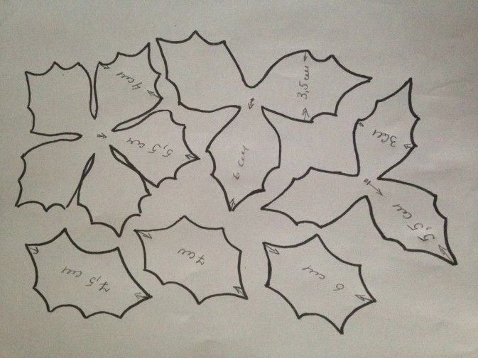 Трафарет пуансеттия из фоамирана