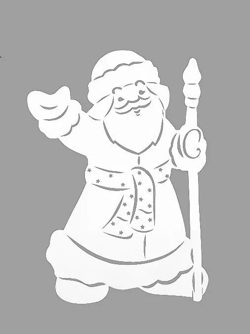 Трафарет Деда Мороза на окно