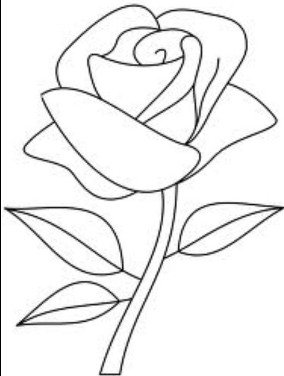 Роза трафарет для рисования