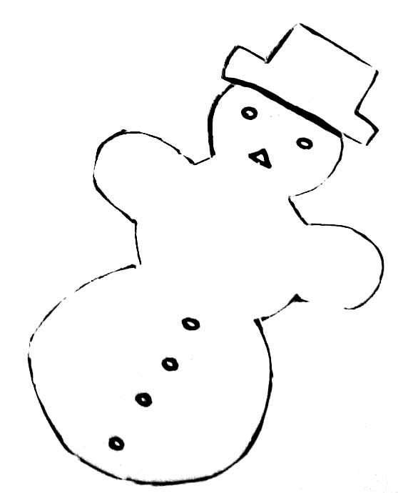 Трафарет снеговика для гирлянды