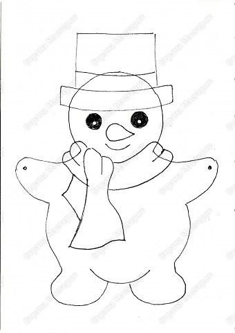 Гирлянда из снеговиков трафарет из бумаги