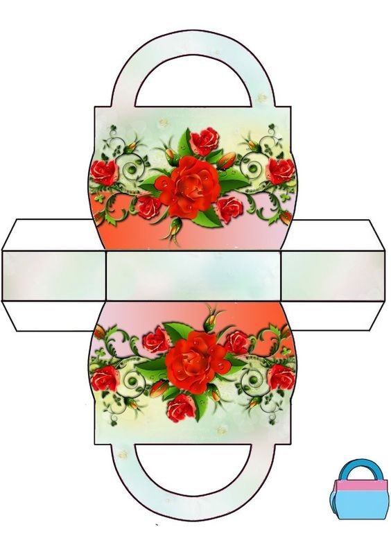 Трафарет коробки для подарка