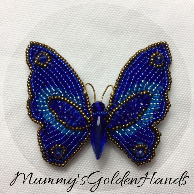 Брошь бабочка бисер