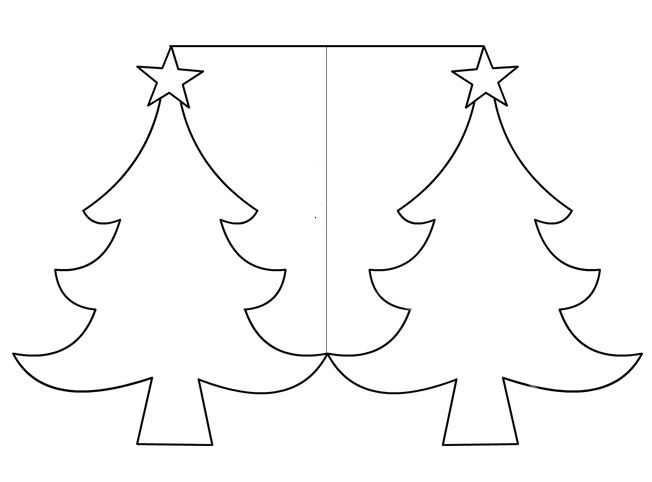 Трафарет елки для гирлянды
