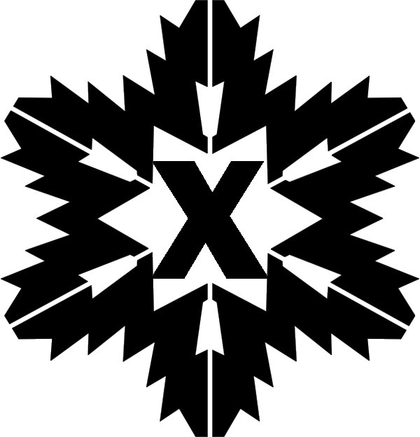 Белая Снежинка с буквой внутри