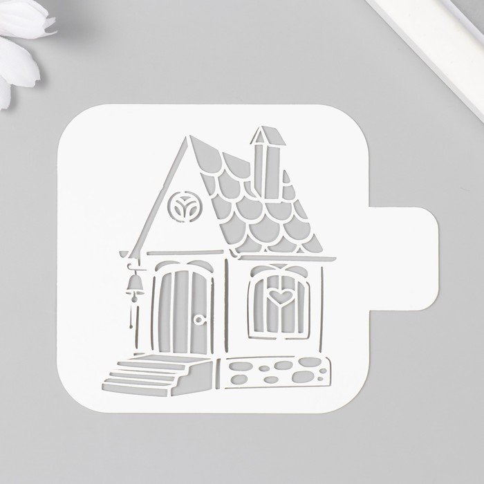 Трафарет домика для вырезания