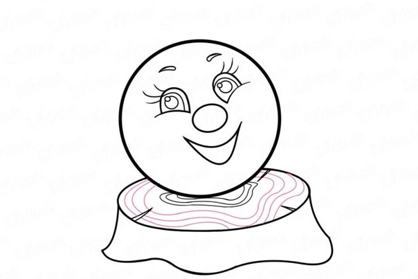 Колобок раскраска для малышей