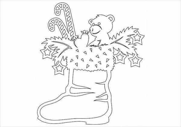 Трафареты сапог на новый год для вырезания на окно