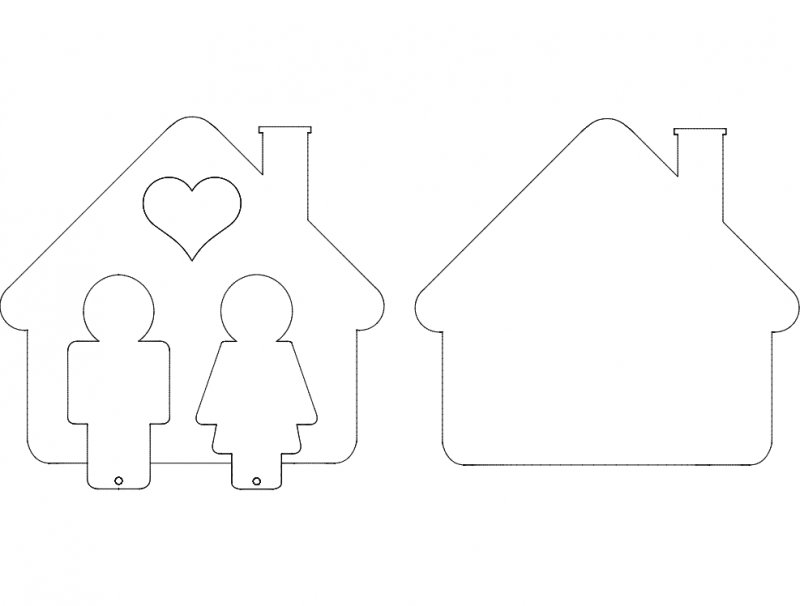 Трафарет домика для пряника