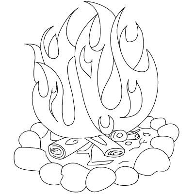 Огонь раскраска