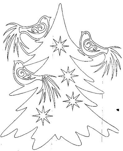 Вытынанки новогодние елка