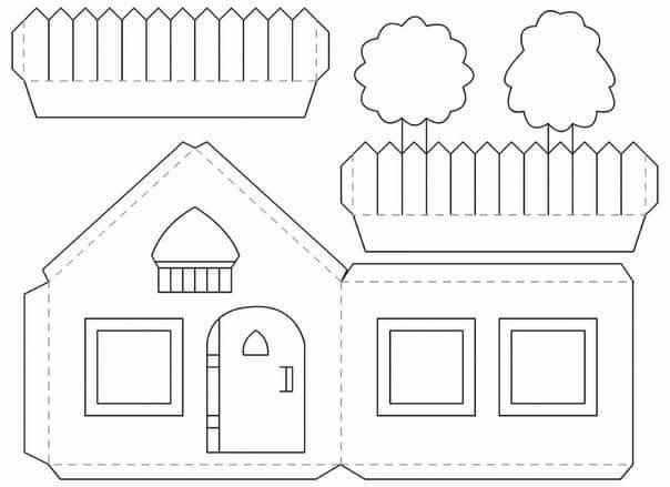 Схема домика из бумаги