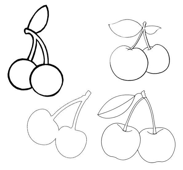 Вишня трафарет