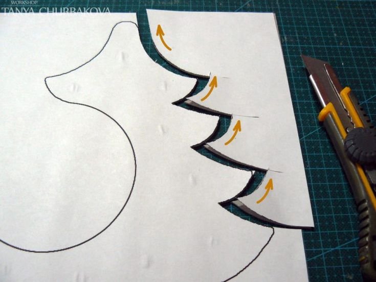 Трафарет елочка с шариком