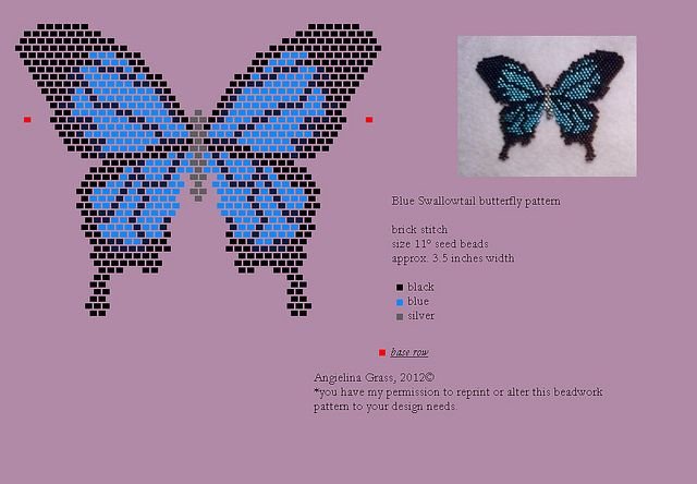 Схемы бисероплетения бабочек для начинающих