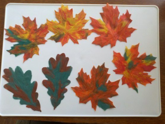 Лепка осенние листочки