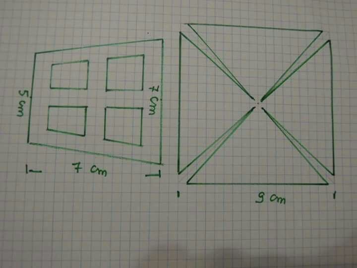 Чертеж фонаря из бумаги