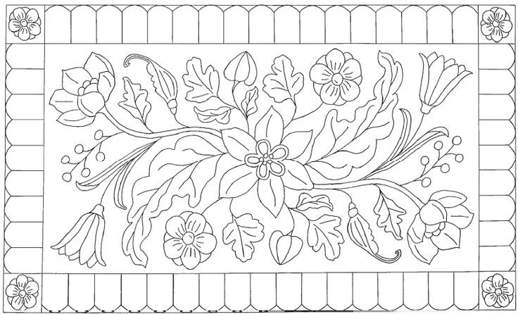 Цветочный орнамент в полосе