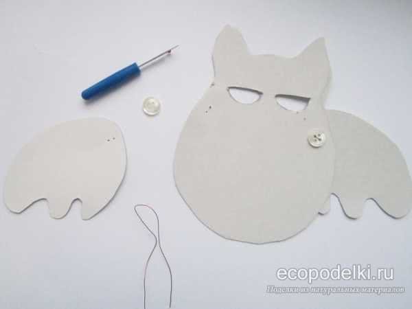 Игрушка дергунчик Сова из картона