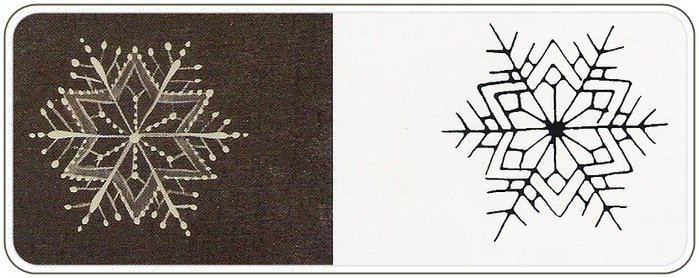 Рисование кружевом снежинки