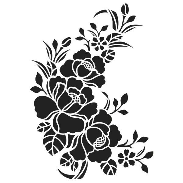 Трафареты цветов для декора стен