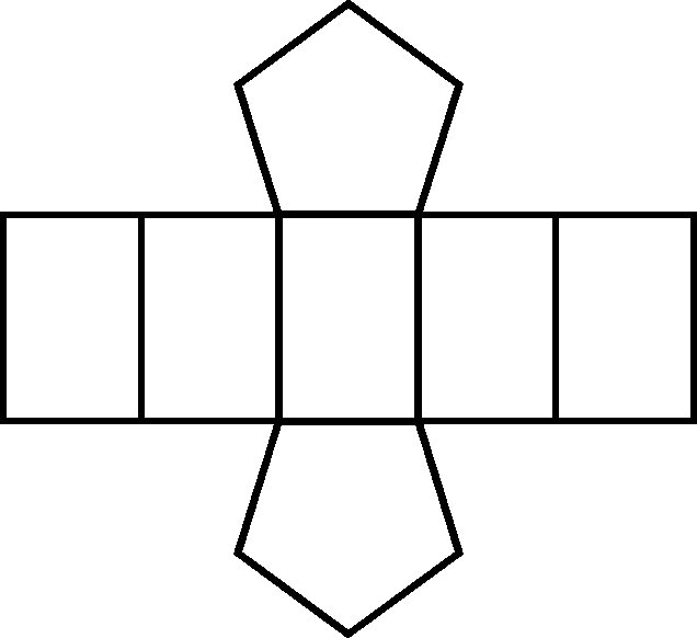 Правильная пятиугольная Призма развертка