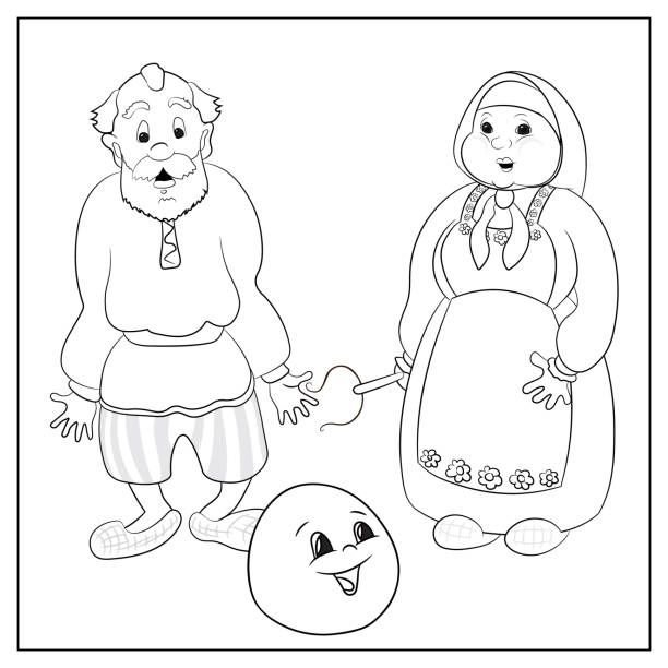 Раскраска сказочных героев сказки Колобок для детей