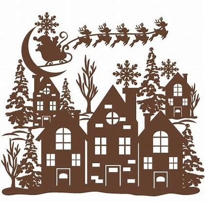 Новогодние силуэты домов