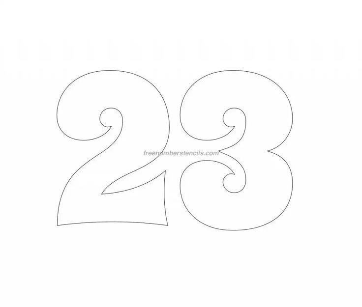 Цифры 23 для вырезания