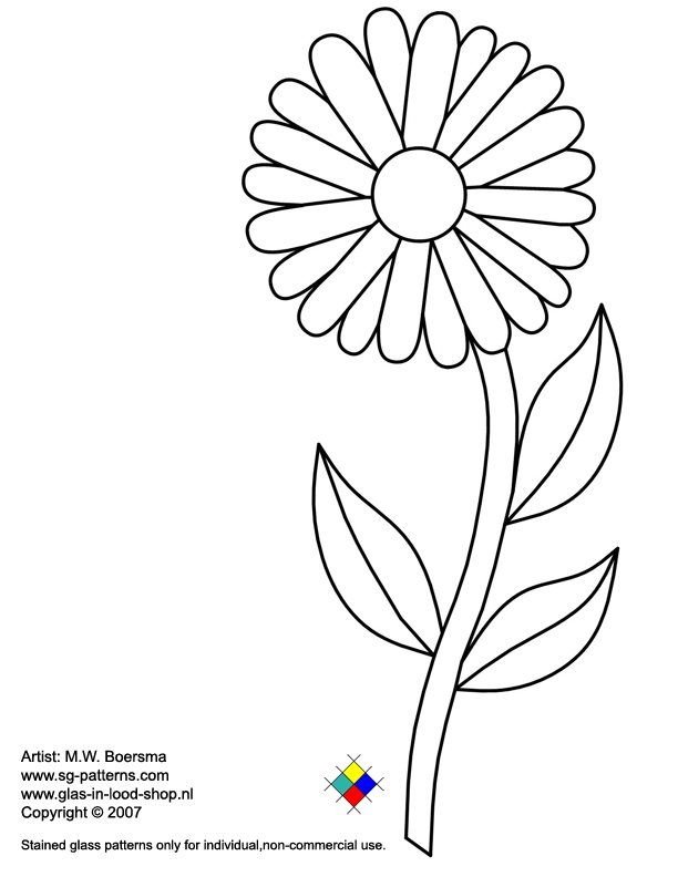 Ромашка раскраска