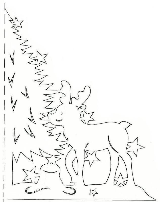 Трафареты на окна новогодние