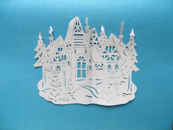 Вытынанка дворец снежной королевы
