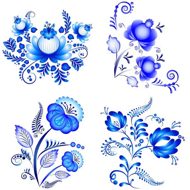 Орнаментная роспись Гжель