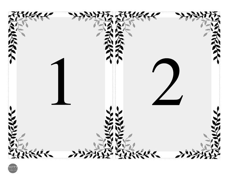 Печать номерков на столы