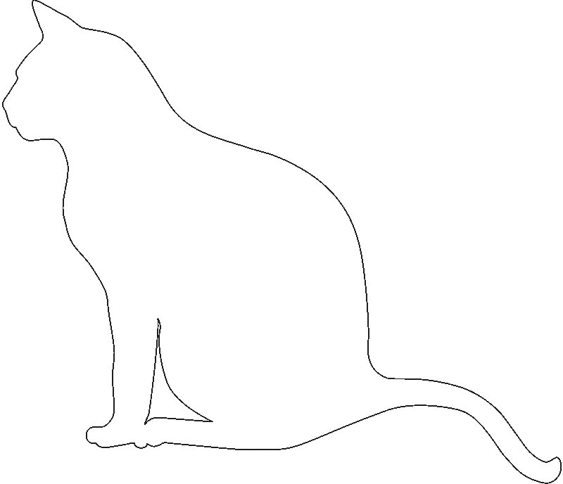 Кот сидит силуэт