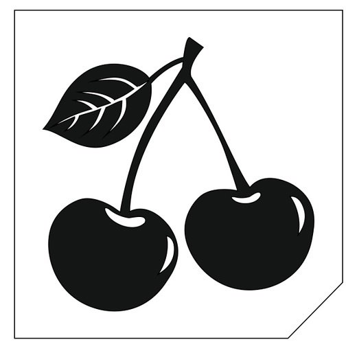 Эскиз тату вишня черно белая