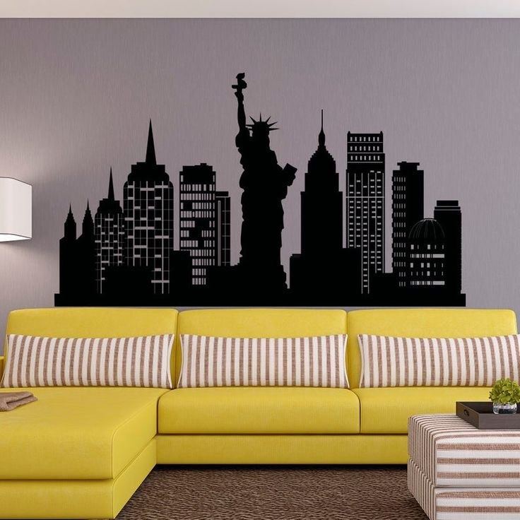 Силуэт города на стене