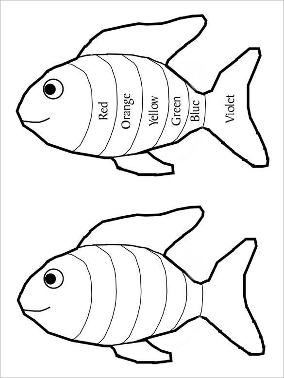 Трафарет рыбки для вырезания