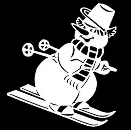 Снеговики на окна трафареты