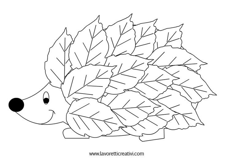 Ежик из осенних листьев аппликация