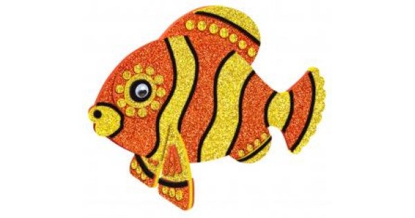 Фетровая аппликация золотой рыбки