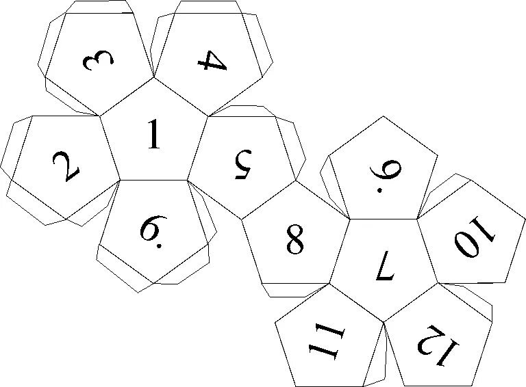 Кубик d20 развёртка
