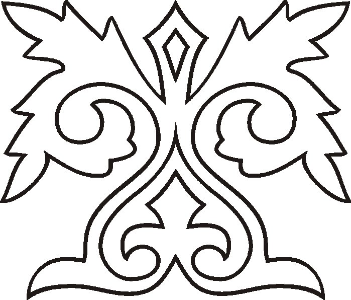 Казахский орнамент трафарет